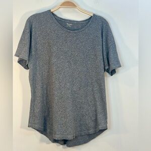 Madewell Oversized Short Sleeve V Neck T Shirt Tee Sz M Top 100% Cotton Gray